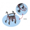 ARmedical Podpórka rehabilitacyjna 4-kołowa – aluminiowa, Comfort, bordowy